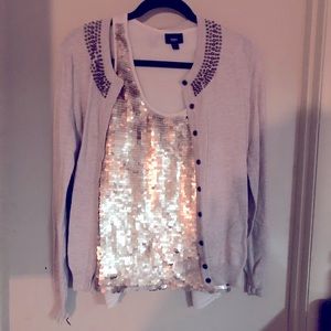 Merona cardigan sweater and matching sequence tank